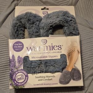 NEW Warmies Microwavable Slippers in Gray